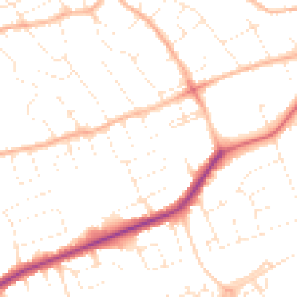Daytime road noise heatmap for BS22 8NS