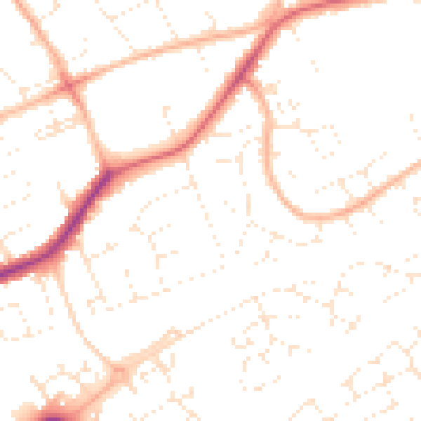 Daytime road noise heatmap for BS22 8PX