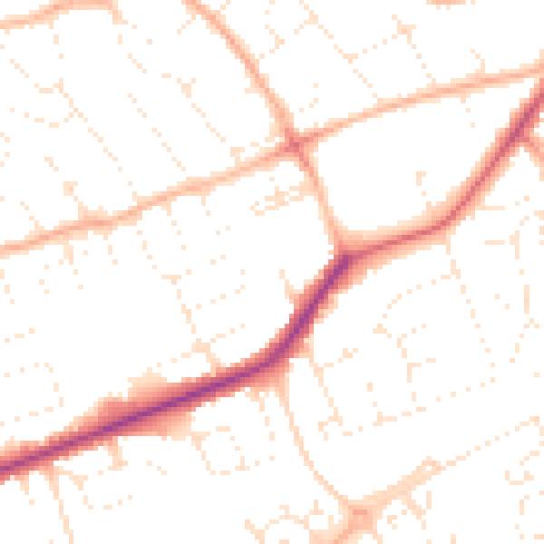 Daytime road noise heatmap for BS22 8QP