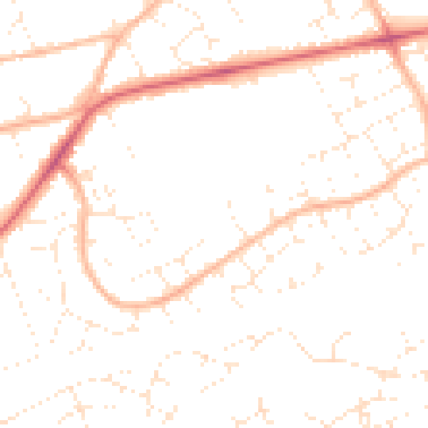 Daytime road noise heatmap for BS22 8SS