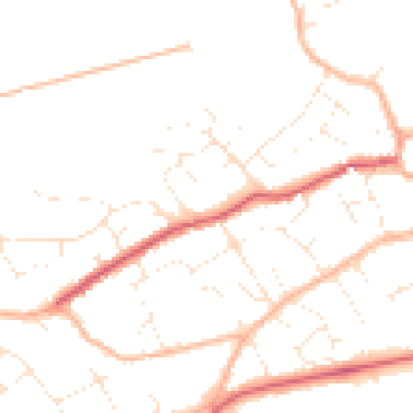 Daytime road noise heatmap for BS22 9DP