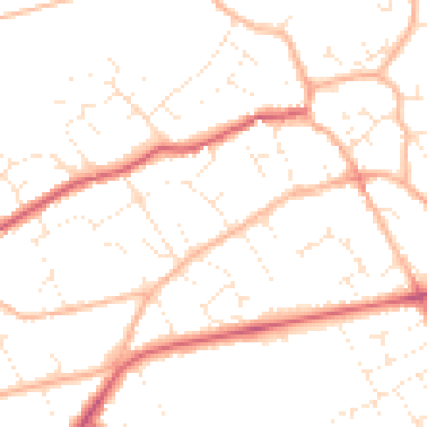 Daytime road noise heatmap for BS22 9HE