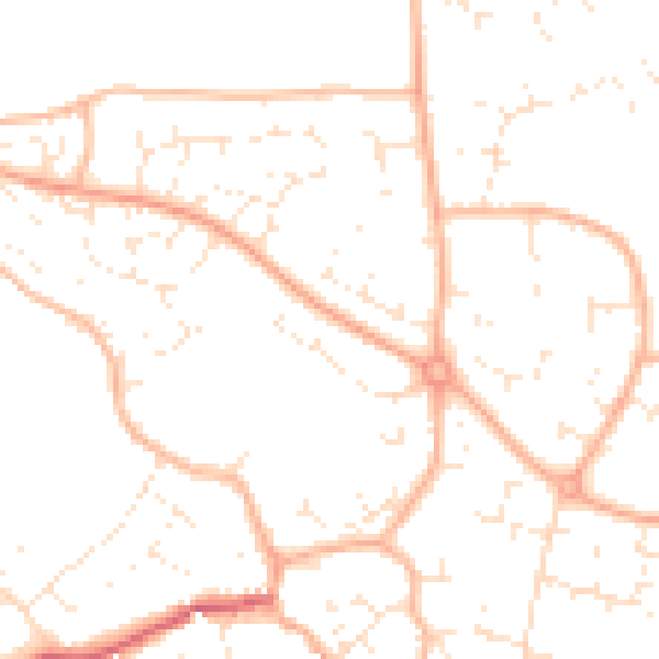 Daytime road noise heatmap for BS22 9HL