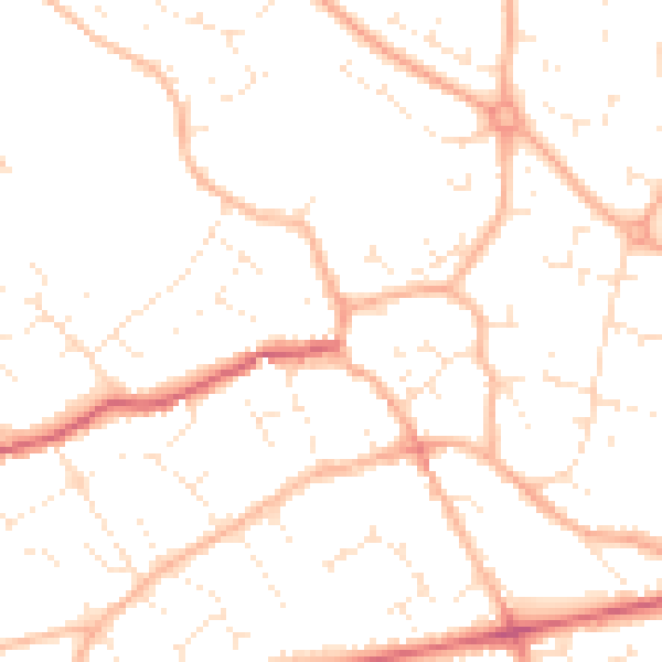 Daytime road noise heatmap for BS22 9JB