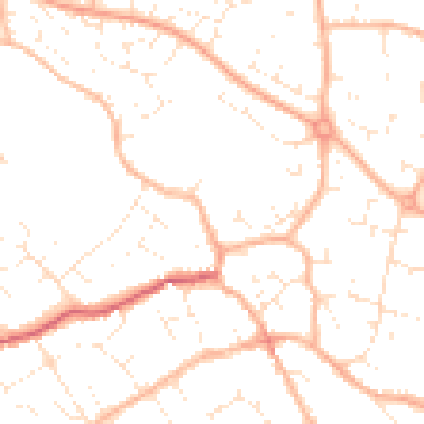 Daytime road noise heatmap for BS22 9JF