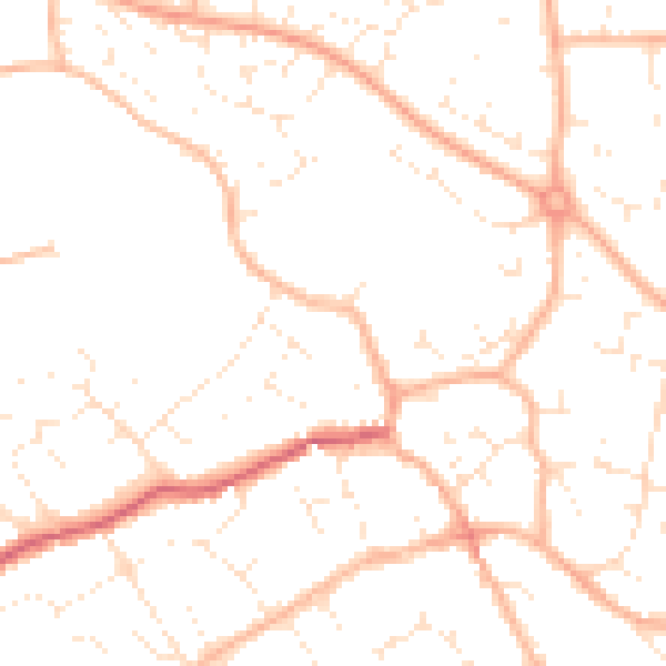 Daytime road noise heatmap for BS22 9JJ