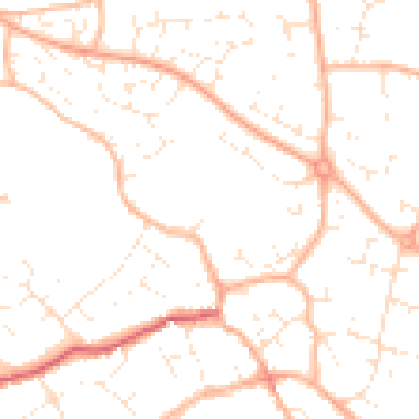 Daytime road noise heatmap for BS22 9JW