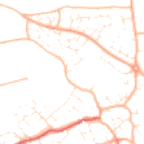 Daytime road noise heatmap for BS22 9LD