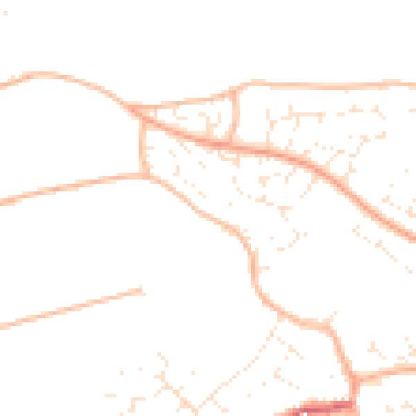 Daytime road noise heatmap for BS22 9LL