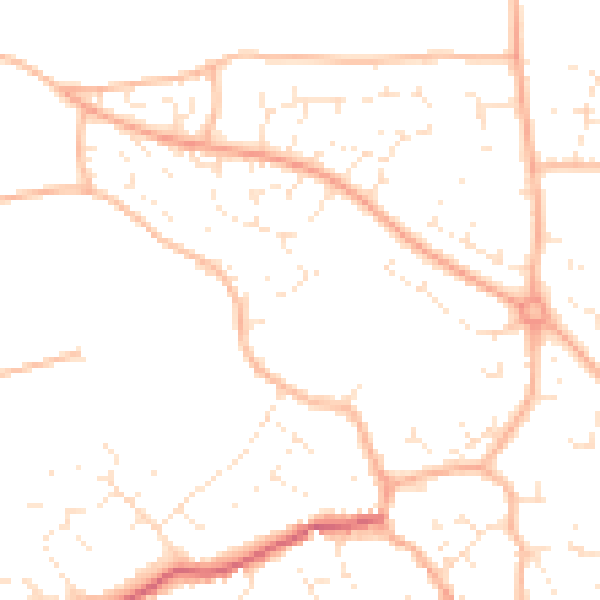 Daytime road noise heatmap for BS22 9LW