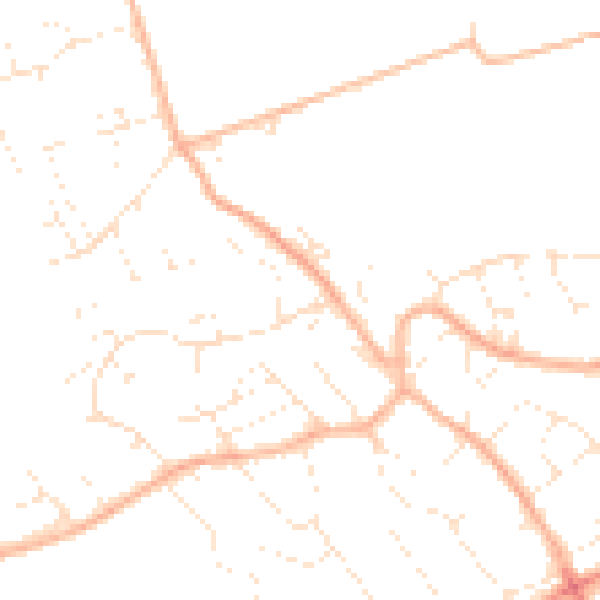Daytime road noise heatmap for BS22 9QZ