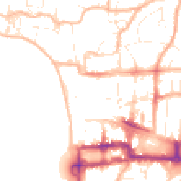 Daytime road noise heatmap for BS23 1AB