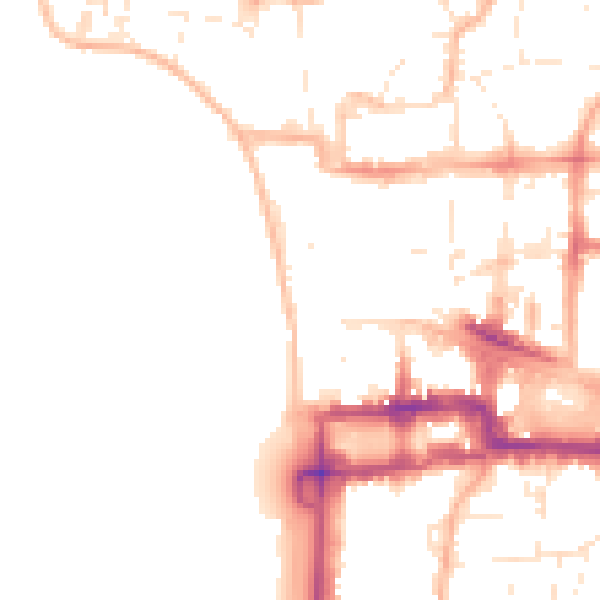 Daytime road noise heatmap for BS23 1AJ
