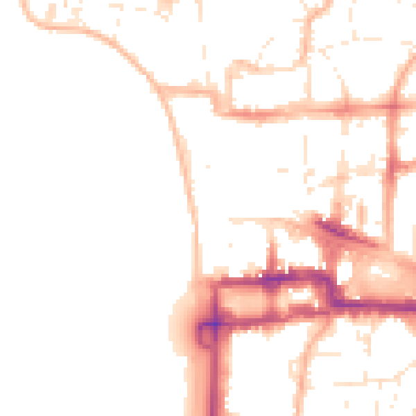 Daytime road noise heatmap for BS23 1AP