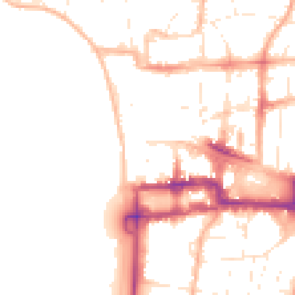 Daytime road noise heatmap for BS23 1AS