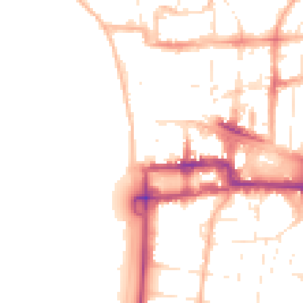 Daytime road noise heatmap for BS23 1AU