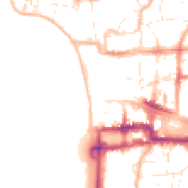 Daytime road noise heatmap for BS23 1AW