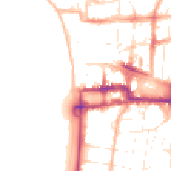 Daytime road noise heatmap for BS23 1AX