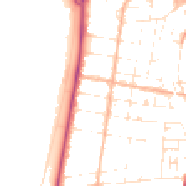 Daytime road noise heatmap for BS23 1BJ