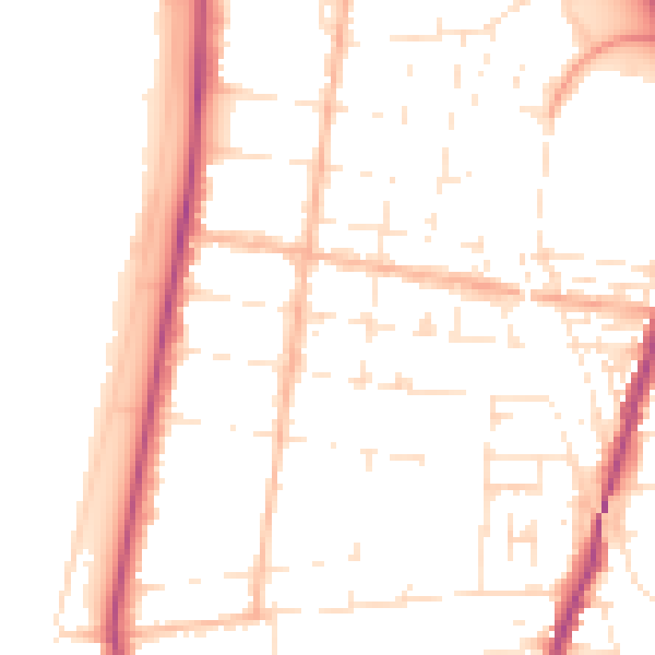 Daytime road noise heatmap for BS23 1BN