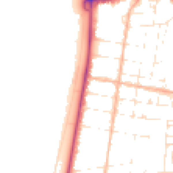 Daytime road noise heatmap for BS23 1BQ