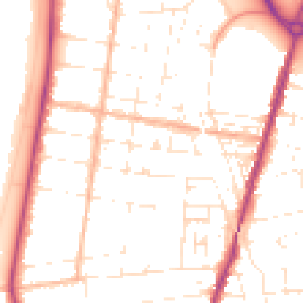 Daytime road noise heatmap for BS23 1BW