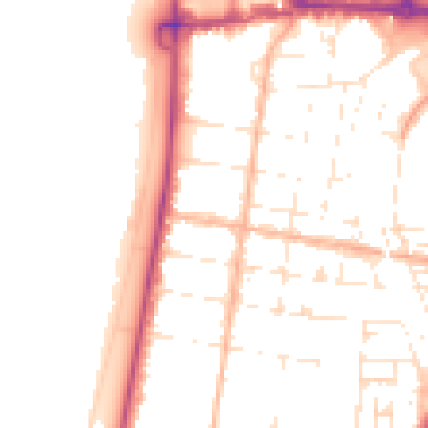 Daytime road noise heatmap for BS23 1DA