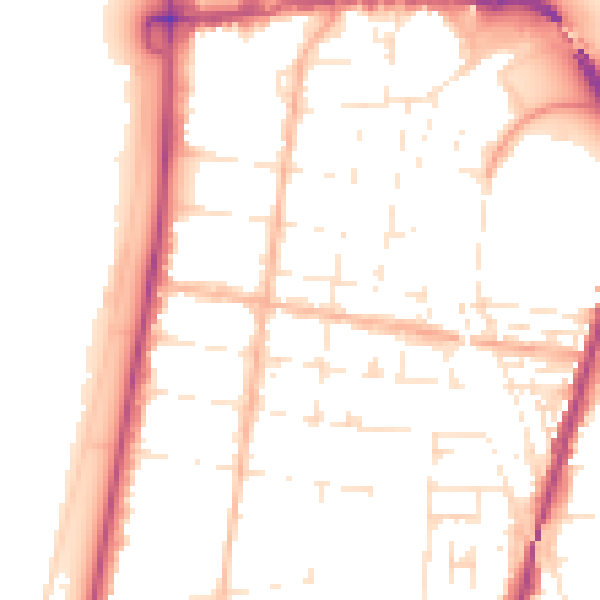 Daytime road noise heatmap for BS23 1DB