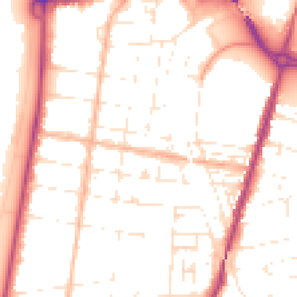 Daytime road noise heatmap for BS23 1DD