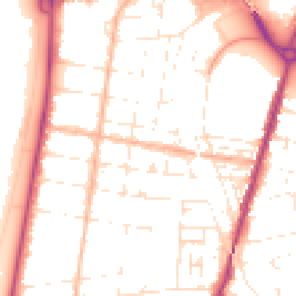 Daytime road noise heatmap for BS23 1DF