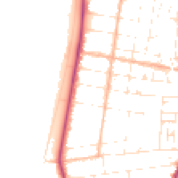 Daytime road noise heatmap for BS23 1DN