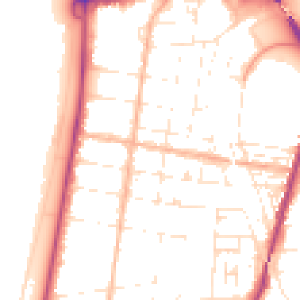 Daytime road noise heatmap for BS23 1DQ