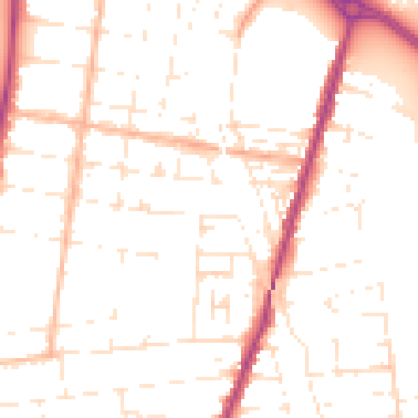 Daytime road noise heatmap for BS23 1DS