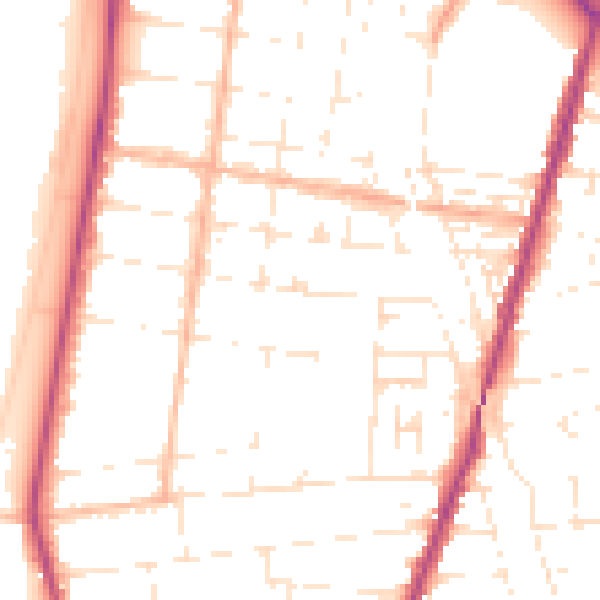 Daytime road noise heatmap for BS23 1DT