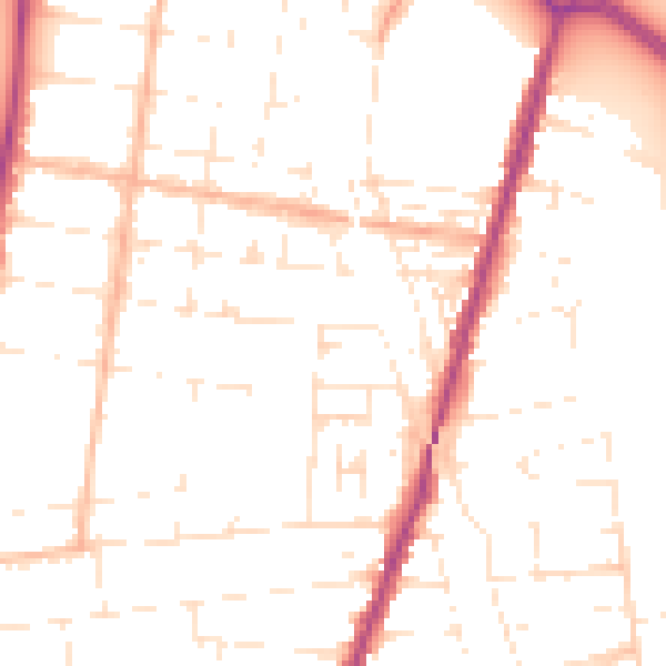 Daytime road noise heatmap for BS23 1DU