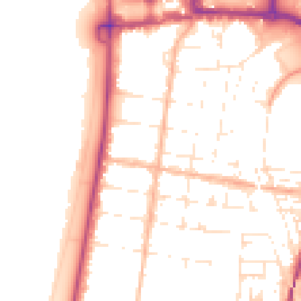 Daytime road noise heatmap for BS23 1EA
