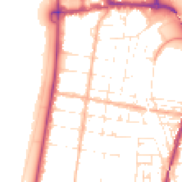 Daytime road noise heatmap for BS23 1EB