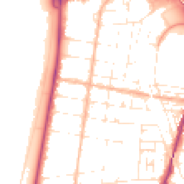 Daytime road noise heatmap for BS23 1ED