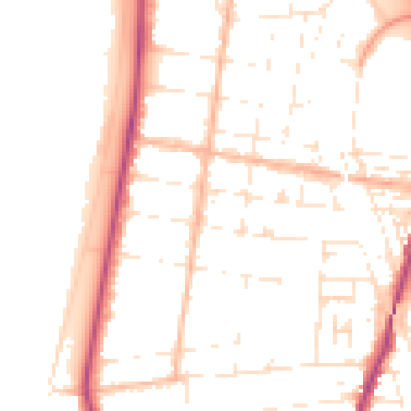 Daytime road noise heatmap for BS23 1EE
