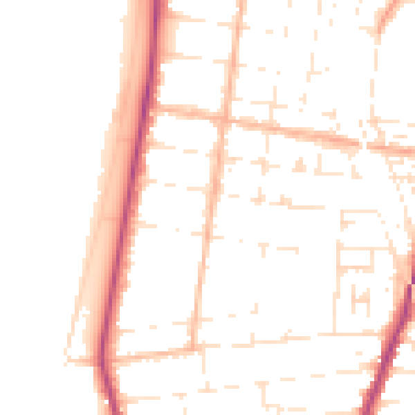 Daytime road noise heatmap for BS23 1EF