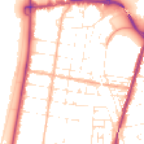 Daytime road noise heatmap for BS23 1EP
