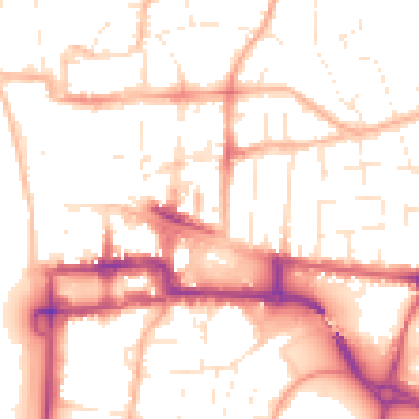 Daytime road noise heatmap for BS23 1HG