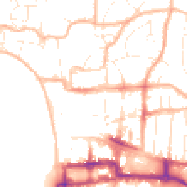 Daytime road noise heatmap for BS23 1LG