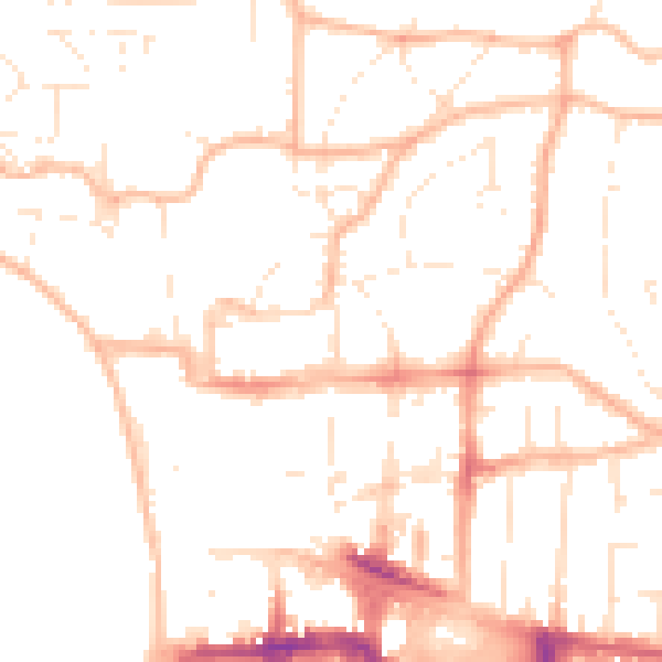 Daytime road noise heatmap for BS23 1LS