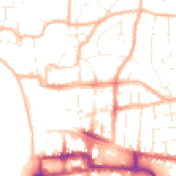 Daytime road noise heatmap for BS23 1NA
