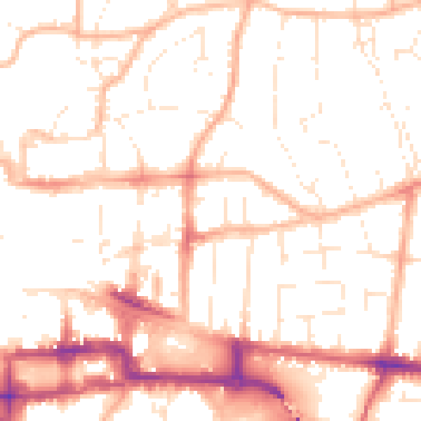 Daytime road noise heatmap for BS23 1NG