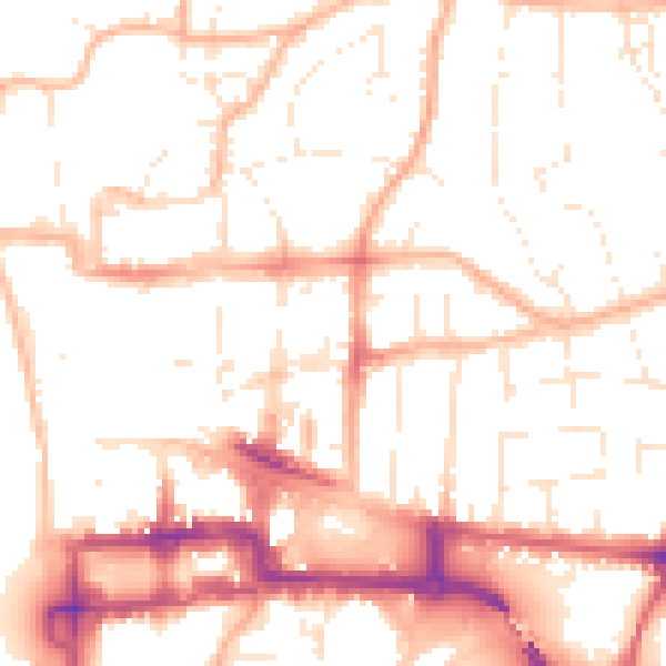 Daytime road noise heatmap for BS23 1PR