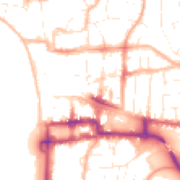 Daytime road noise heatmap for BS23 1QP