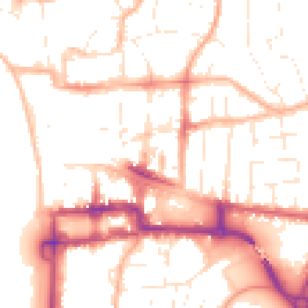 Daytime road noise heatmap for BS23 1RE