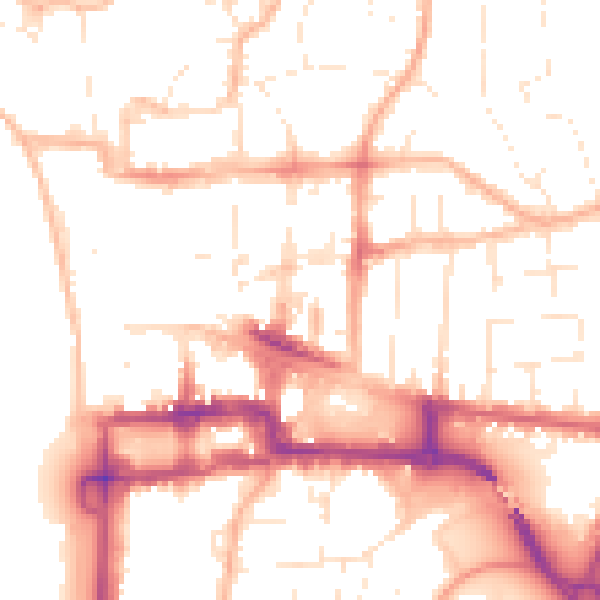 Daytime road noise heatmap for BS23 1RF